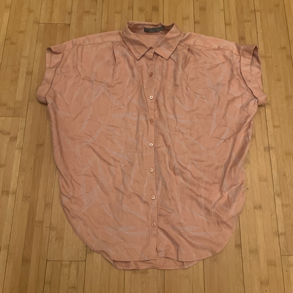 Prana Peach Button-Up Blouse
